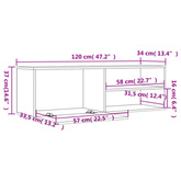 vidaXL Szafka pod TV, przydymiony dąb, 120x34x37 cm