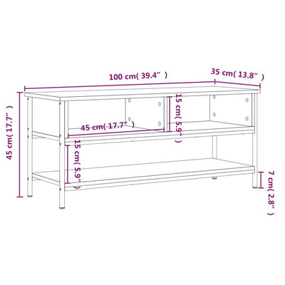 vidaXL Szafka pod TV, szary dąb sonoma, 100x35x45 cm
