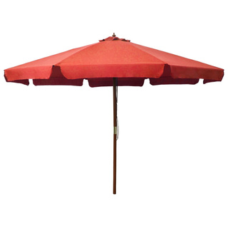 Parasol ogrodowy na drewnianym słupku, 330 cm, terakota