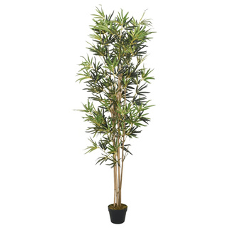 Sztuczny bambus, 1104 liście, 180 cm, zielony