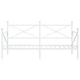 Łóżko dzienne bez materaca białe 100x200 cm stalowe