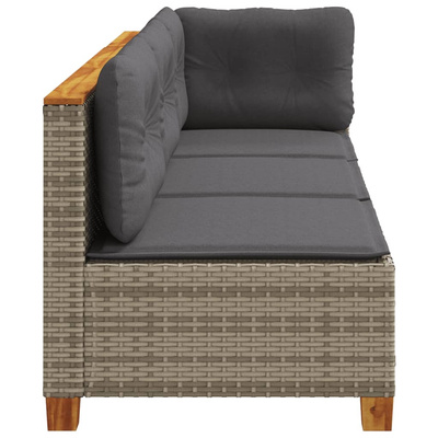 3-osobowa sofa ogrodowa z poduszkami, szara, polirattan model standard