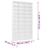 Szafka na płyty CD, wysoki połysk, biała, 102x16x177,5 cm