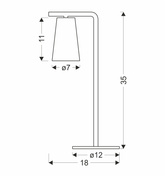 Lampka nocna Sider metalowa czarna na stolik nocny z abażurem GU10
