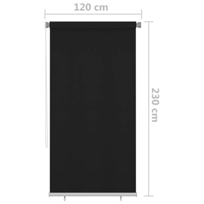vidaXL Roleta zewnętrzna, 120x230 cm, czarna