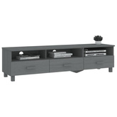 vidaXL Szafka pod TV HAMAR, ciemnoszara, 158x40x40 cm, drewno sosnowe