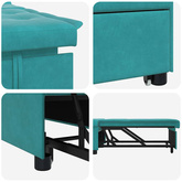 Sofa Bed Turkusowy 194 x 67 x 82 cm Aksamit