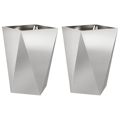 Donica 2 pcs Srebrny 50 x 50 x 75 cm Stal nierdzewna