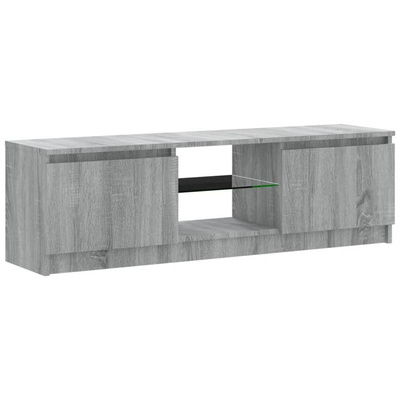 vidaXL Szafka pod TV z LED, szary dąb sonoma, 120x30x35,5 cm