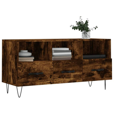Szafka pod TV, przydymiony dąb, 102x36x50 cm vidaXL