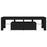 Szafka pod TV z oświetleniem LED, czarna, 140x36,5x40 cm