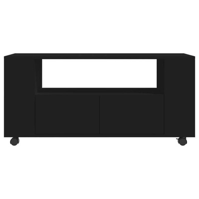 vidaXL Szafka pod TV, czarna, 102x34,5x43 cm, materiał drewnopochodny