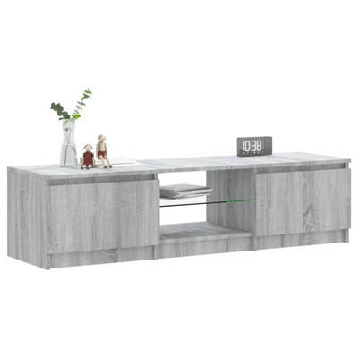 vidaXL Szafka pod TV, z LED, szary dąb sonoma, 140x40x35,5 cm