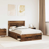 Ramka łóżka Stare drewno 135 x 190 cm Lite drewno sosnowe
