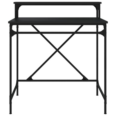vidaXL Biurko, czarne, 80x50x90 cm, materiał drewnopochodny i żelazo