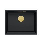 LOGAN 100 GraniteQ zlewozmywak pure carbon 59,5x45,1x21,5 cm 1-komorowy podwieszany z syfonem manualnym złoty