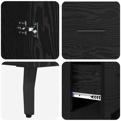 Highboard 2 szt. Czarny Dąb 69,5 x 34 x 180 cm