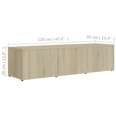 vidaXL Szafka pod TV, dąb sonoma 120x34x30 cm, materiał drewnopochodny