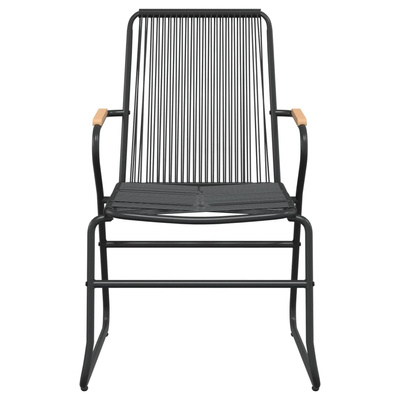 9-częściowy zestaw mebli ogrodowych, czarny, rattan PVC