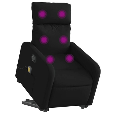 vidaXL Podnoszony fotel masujący, elektryczny, rozkładany, czarny