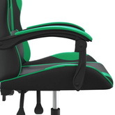 vidaXL Obrotowy fotel gamingowy, czarno-zielony, sztuczna skóra model standard