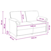 Sofa dwuosobowa Ciemnozielony 158 x 83 x 95 cm Welur
