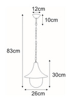 Lampa ogrodowa wisząca K-8126 CZARNY/ZŁOTY z serii BOSTON