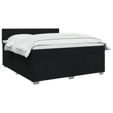Łóżko z box spring LED z materacem Czarny 180 x 200 cm tkanina