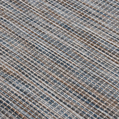 Dywan zewnętrzny o płaskim splocie, 80x250cm, brązowo-niebieski