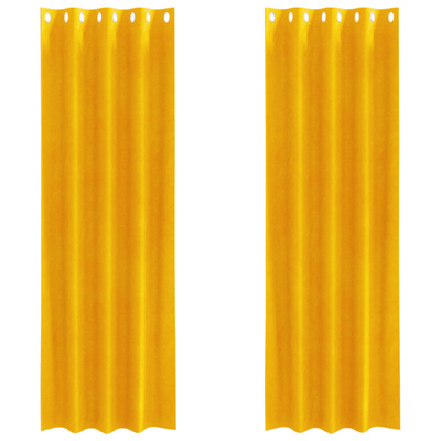 Zasłony zaciemniające 2 pcs Musztardowy Żółty 140 x 225 cm
