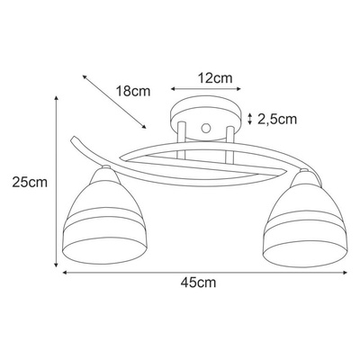 Lampa sufitowa K-JSL-6572/2 AB z serii COLAR
