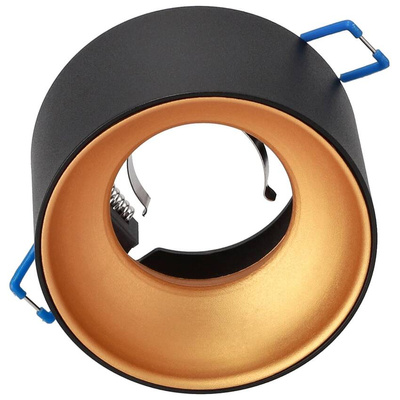 Oprawa sufitowa wpuszczana ZAMA Black Gold S IP20, okrągła czarna, środek złoty EDO777452 EDO Solutions