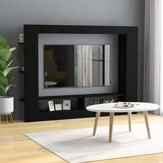 vidaXL Szafka pod TV, czarna, 152x22x113 cm, materiał drewnopochodny