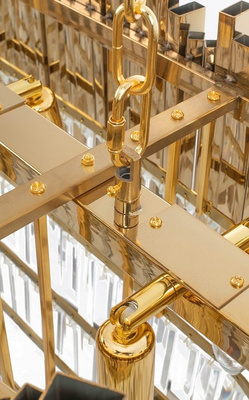 Lampa wisząca IMPERIAL LONG GOLD 90 - stal, kryształ-ADANI