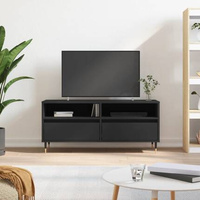 vidaXL Szafka pod TV, czarna, 100x34,5x44,5cm, materiał drewnopochodny