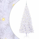 Sztuczna choinka z 300 diodami LED Biały 210 cm PVC i stal