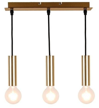 Lampa wisząca tuba Dallas złota potrójna 3xE27 metalowa