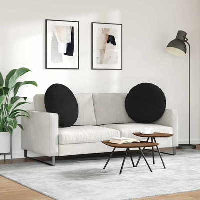 Poduszki na siedziska 2 pcs Czarny ?80 x 29 cm tkanina