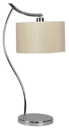 Lampka nocna Draga klasyczna z abażurem kremowa chromowana metalowa