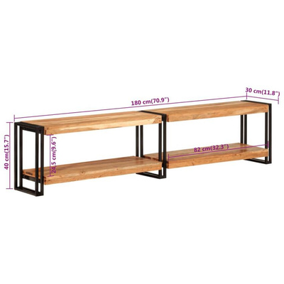 vidaXL Szafka pod TV, 180x30x40 cm, lite drewno akacjowe
