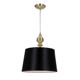 Lampa wisząca z abażurem Prima klasyczna czarna do salonu E27
