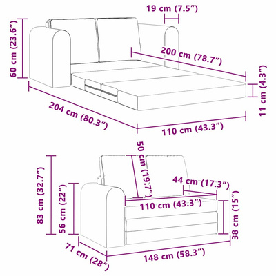 Sofa Bed Ciemnoszary 148 x 71 x 83 cm Aksamit