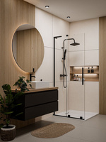 KABINA WALK-IN PRZESUWNA 100 CM, TRANSP 8 MM, CZARNY