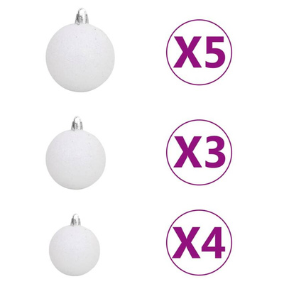 vidaXL Sztuczna choinka z lampkami i bombkami, 180 cm, 620 gałązek