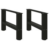 Nogi do stolika kawowego czarne 2 szt. 50x(30-31) cm stal