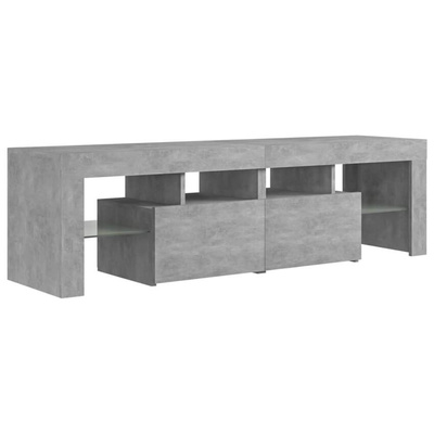 vidaXL Szafka pod TV z oświetleniem LED, szarość betonu 140x36,5x40 cm