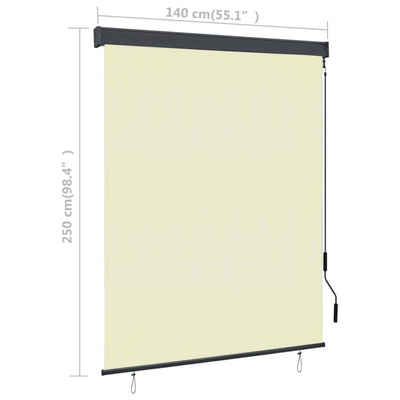 vidaXL Roleta zewnętrzna, 140x250 cm, kremowa