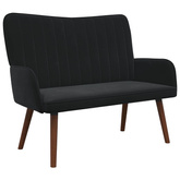 Sofa dwuosobowa Czarny 115 x 61 x 87 cm Welur