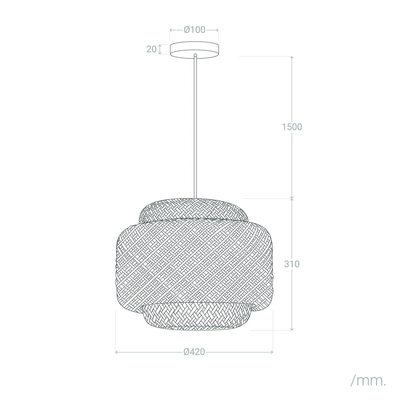 Lampa Wisząca Boho z Bambusa Abruzzo Livia 42cm E27