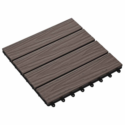 Płytka Tarasowa Projekt 3D 11 pcs Ciemny brąz 30 x 30 cm